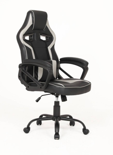 Silla Gaming de Polipiel Negra-Gris con Soporte Lumbar MARTE