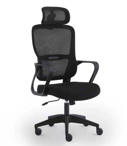 Silla de Oficina en Malla Negra con Apoyacabezas Regulable XULIA
