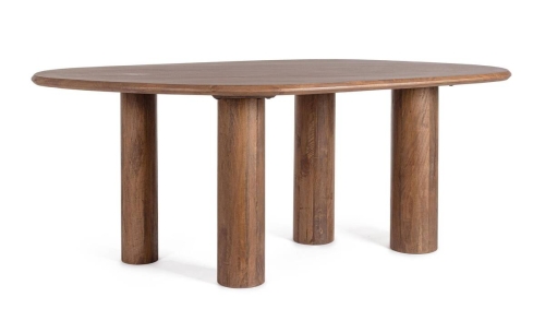 Mesa de Comedor Ovalada de Madera de Mango SANAT 0747333