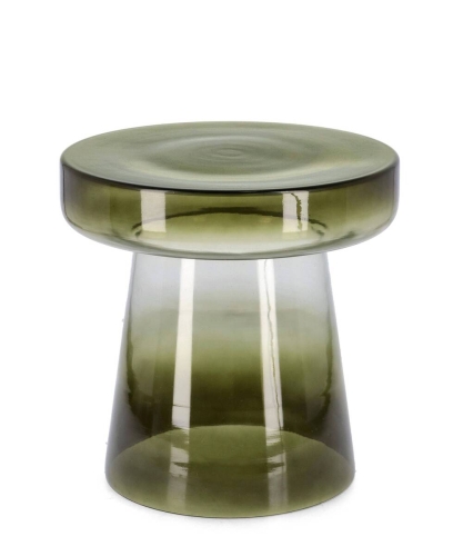 Mesa Auxiliar Redonda de Vidrio Verde FAZAL 0746997