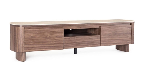 Mueble TV de Nogal con Piedra Sinterizada EZEKIEL 0747347