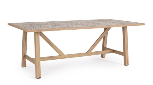 Mesa de Jardín Extensible Porcelánica Efecto Madera KALIMERA 664127