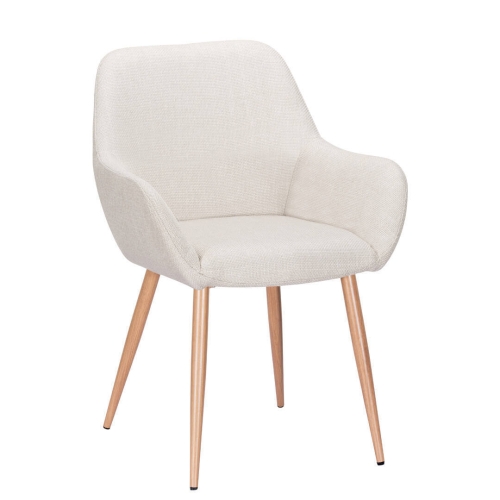 Silla de Comedor con Reposabrazos Tapizada en Tela ERIKA DC-3115