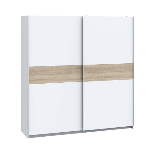 Armario de Dormitorio 200 cm 2 Puertas Correderas Blanco Roble Sonoma WNPS323E1-Q89