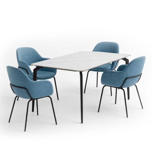 Conjunto Mesa Comedor 11043 con 4 Sillas Modernas