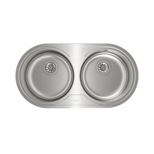 Fregadero circular encastrado con cubetas de 36 cm Sin Orificio TEKA DR-80 2C 10110006