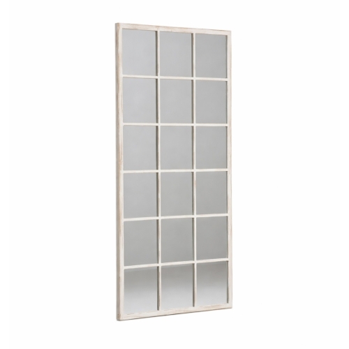 Espejo Blanco Rozado 90x180 cm de Madera de Abeto con Colocación Dual 615027