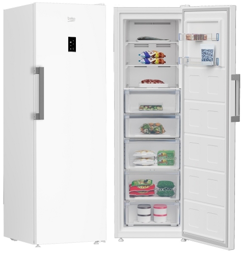 Congelador Vertical Beko No Frost Clase E 186cm Blanco B3RFNE314W