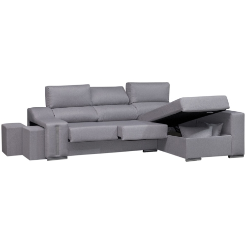 Sofá Chaise Longue con Arcón Derecha y 2 Puff SALOMON
