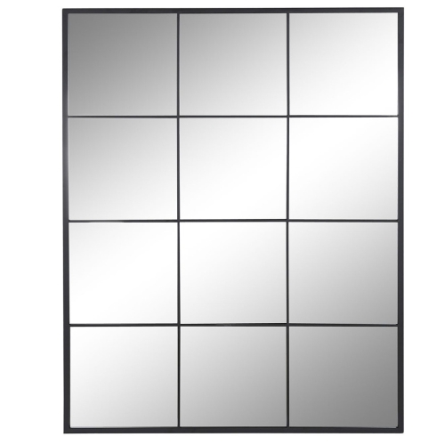 Espejo de Pared de Cristal y Hierro Negro de 90x120 cm ES-195697