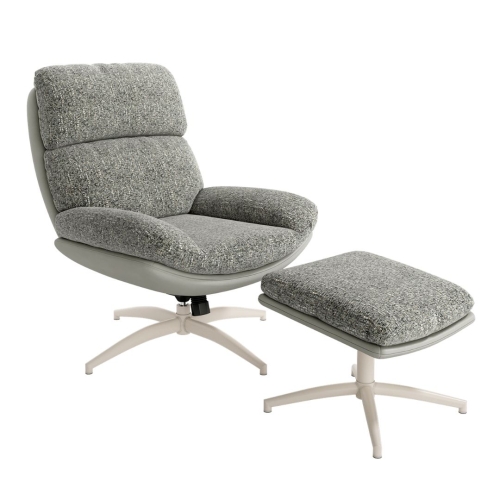 Butaca Giratoria 360º con Ottoman Gris+Tormenta FRESIA CG2216GT