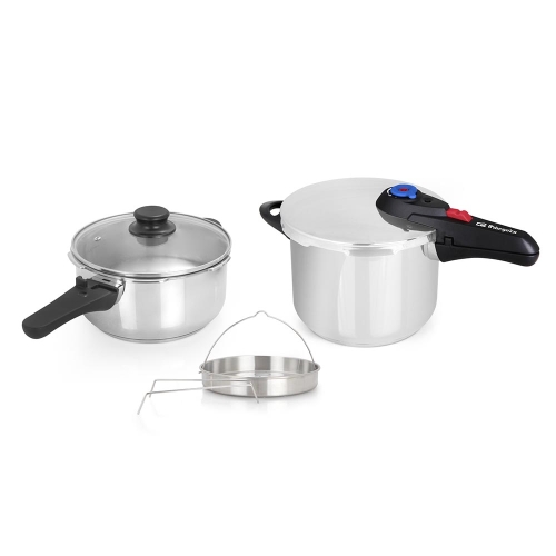 Set Olla Super Rápida Orbegozo 6+4L con Vaporera HP4566