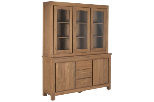 Vitrina Estructura de Madera Teca Reciclada con Cristal MB-221778