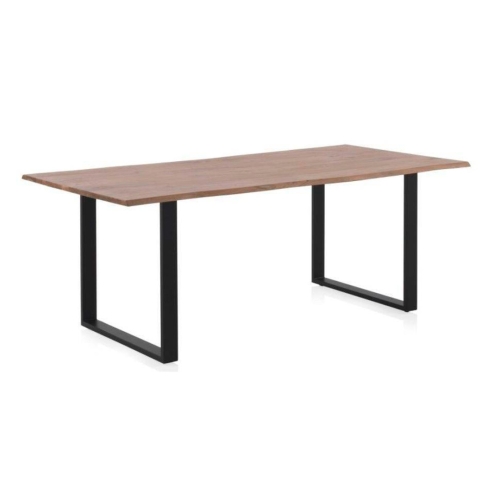 Mesa de comedor de 200x100 cm en madera maciza de acacia color natural GABAR 10834
