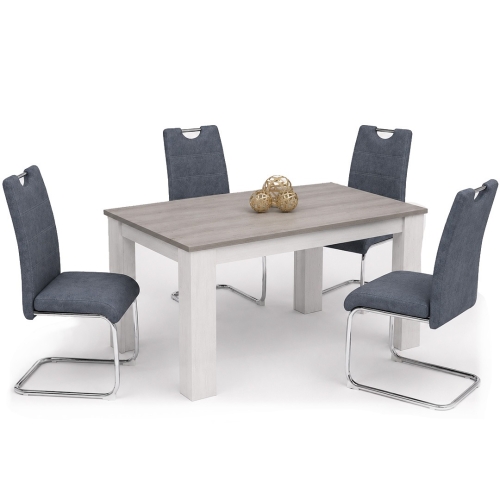 Conjunto Mesa Comedor Gris con 4 Sillas Modernas BERTA