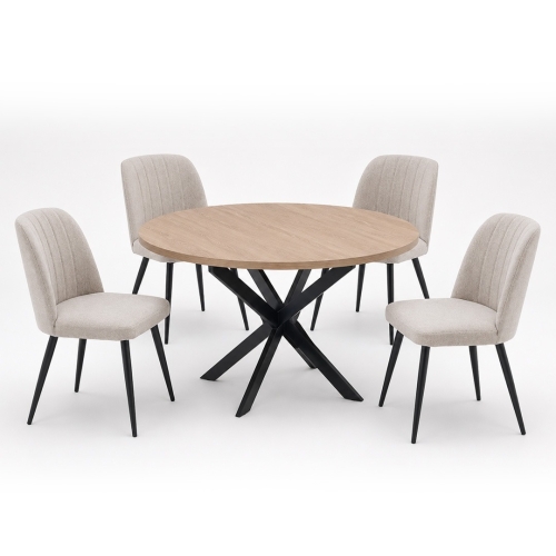 Conjunto Mesa Comedor Moderna con 4 Sillas BOLTON