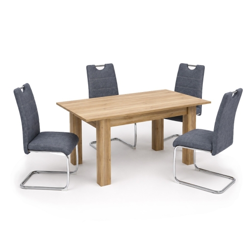 Conjunto Mesa Comedor Roble con 4 Sillas Tapizadas KILLARNEY