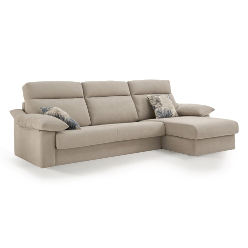 Sofá Cama Italiano con Chaise Longue y Arcón IRATI