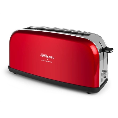 Tostador Orbegozo 1 Ranura Larga Rojo Inox Vintage TO6200