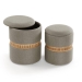 Set de 2 Puff con Almacenaje Gris en Pana y Detalle de Bambú 22050076