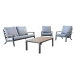 Conjunto de Jardín Antracita de Aluminio-Resina PRAGA