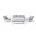 Conjunto de Jardín Aluminio Blanco con Cojines Grises SALVADOR