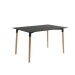 Mesa de comedor Fija con Patas de Madera y Sobre de MDF Lacado CARIBE 160 cm