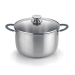 Olla BRA Master 20 cm Acero Inoxidable con Tapa de Vidrio A453953