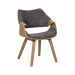 Silla Gris con Asiento Acolchado y Respaldo de Madera Natural 61 cm 612643