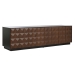Mueble de TV Negro MDF con 4 Puertas Diseño Rombos en Relieve MB-217313