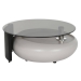 Mesa de Centro de Cristal con Estructura MDF y Acero Negro MB-217638