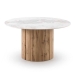 Mesa de Comedor Redonda 140 cm Roble con Sobre Cerámico Mármol Calacatta GABAR 11608
