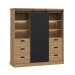 Buffet con 6 Cajones y LED en Roble Waterford y Negro KASZIMIRO KZMR631B-M328
