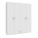 Armario de Dormitorio 4 Puertas 1 Cajón Acabado Blanco ECBS941-120