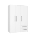 Armario de 3 Puertas 2 Cajones Blanco Mate MKSS833-120