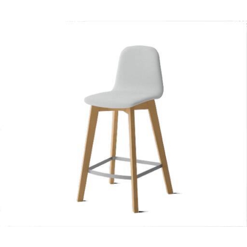 Taburete de 65 cm con Patas de Madera y Asiento Tapizado DOLCE