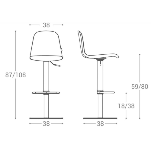 Taburete de Cocina con Asiento Tapizado y Base Redonda LEMON