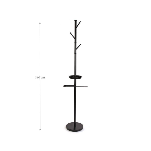 Perchero de Metal color Negro con Plato para Accesorios NOA