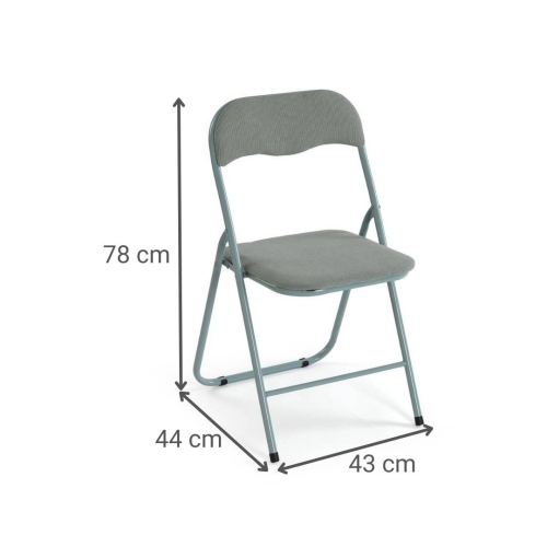 Silla Plegable Tapizada en Metal Verde LIRA CORDUROY 22930003