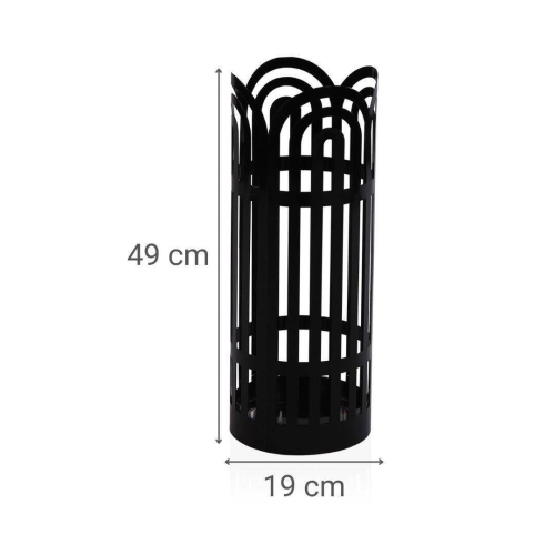 Paragüero Metálico Arco Redondo Negro con Bandeja de PVC 21700269