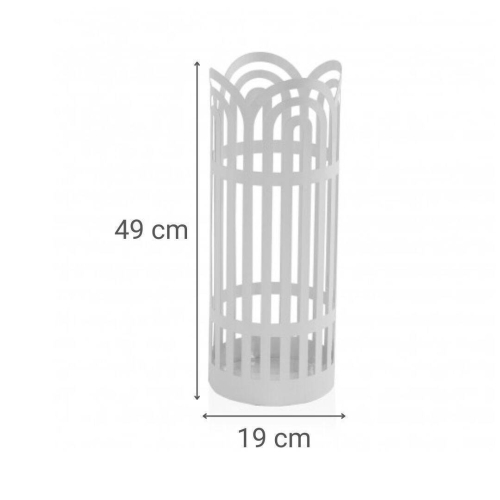 Paragüero Metálico Arco Redondo Blanco con Bandeja de PVC 21700268
