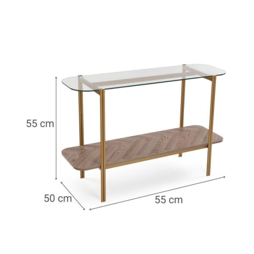 Mesa de Entrada Moderna con Cristal y Metal NIXO 120 cm