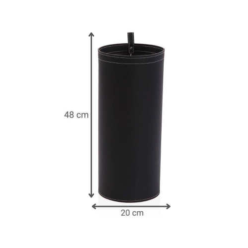 Paraguero Decorativo en Polipiel Color Negro 48 cm 20200754