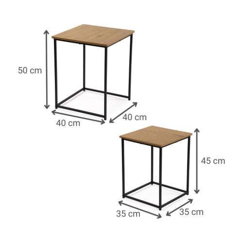 Mesa de Centro Industrial con Patas Metálicas Negras TIGRIS 21301059