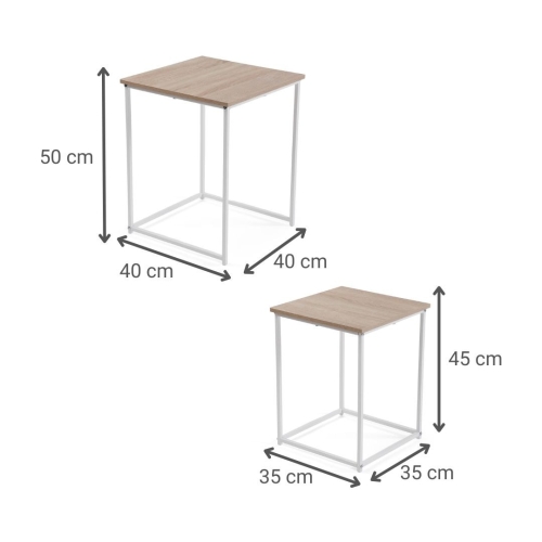 Mesa de Centro Industrial con Patas Metálicas Blancas TIGRIS 21301058