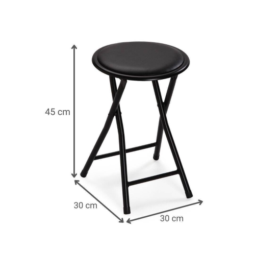 Taburete Plegable Metálico Negro TOBY 30 cm 22930014