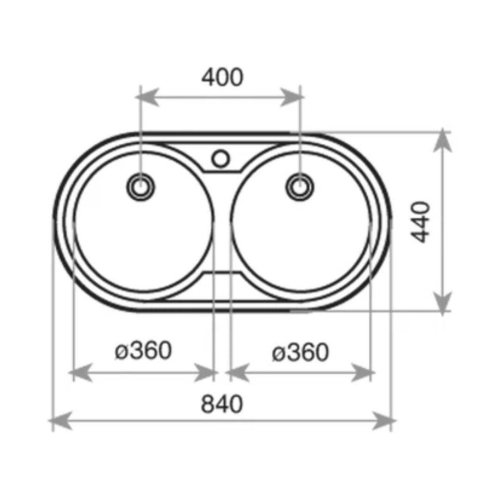 Fregadero de Cocina DR-80 2C Inoxidable de Dos Cubetas TEKA 11110006