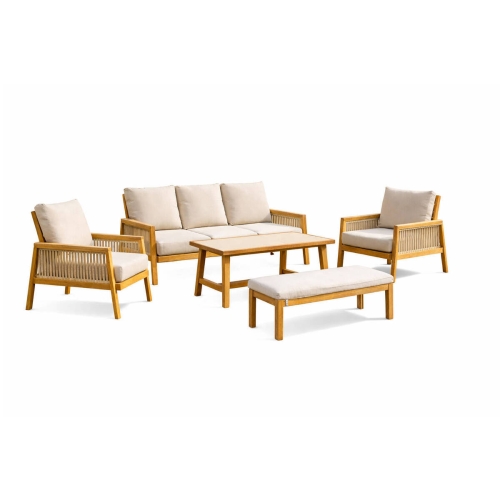 Conjunto de Jardín Aluminio Imitación Madera CROACIA