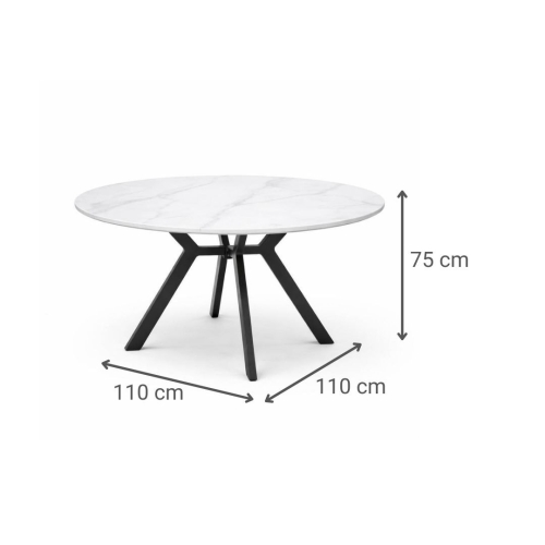 Mesa de Jardín Redonda de 110 cm Cerámica Antracita BARCELONA
