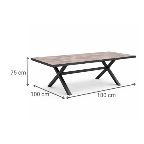 Mesa de Jardín Antracita Cerámica Imitación Madera GALICIA